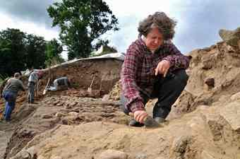 Astrid Tummuscheit is the project's lead archeologist. She says that in addition to being excellent seafarers, "the Vikings collected millions of rocks."