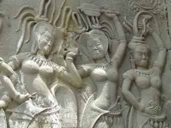 Bas relief of Apsara dancers [detail]
