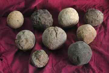 Selection of clay balls used as missiles