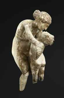 Sculpture of Aphrodite with Eros, Eretria; Marble, 2nd–1st century BC