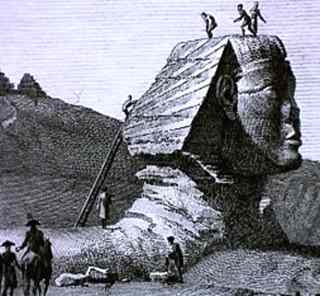 French scientists examine the Sphinx, 1798
