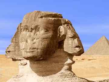 Residues of red pigment have been found on the face of the Sphinx, which means at some point, Egypt's great statue was painted red.