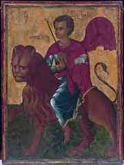 Icon of St Mamas, 16th century, tempera on wood 