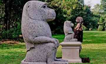 The stone baboons have gone on display at Cliveden House for the first time since the National Trust took over the seat in the 1960s. Photograph: Sarah Lee for the Guardian