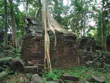 Angkorian-era ruins of Banteay Chhmar temple in Banteay Meanchey province.