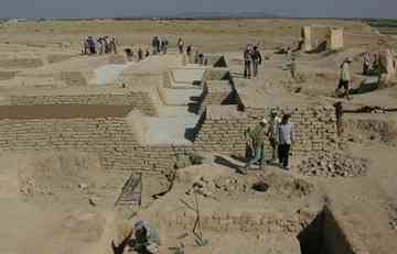 The restoration of Qatna's Royal Palace, which dates to the 16th to 14th centuries BC. Photo Richard Ercole, University of Udine