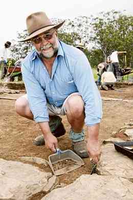 Digging up the past: Dr Ted Higginbotham (above) leads the archaeological excavation at Belgenny Farm where volunteers discovered more clues about the more than 180-year-old convict cottage next to the site of Elizabeth Macarthur’s ‘‘small miserable hut’’. Pictures: Jonathan Ng 