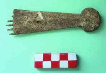Comb, carved from a deer antler, found at the site