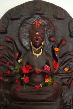 The 18-handed Mahayana statue, from about 8th century, was placed in a Hindu temple, Raj Rajeswari inaugurated at an obscure village, Muhuripur in Belonia subdivision in South Tripura last week. (Photo: Parthajit Datta)