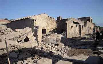 Up Pompeii? The ruins of the ancient Roman town are at risk because it stands on unstable ground and faces problems after heavy rainfall 