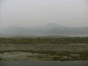 River Minjiang and Mountain view, Pengshan.