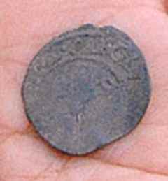The tiny coin dating back to Charles I’s reign.