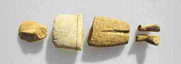 One of this year's finds: A rejoined Cycladic figure reveals the pieces to be in varying states of wear, suggesting that the statue was smashed some time before ritual burial at Keros.