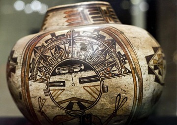 A Hopi polychrome jar is on display for an upcoming auction at Bonhams and Butterfields in San Francisco, Saturday, Dec. 4, 2010. 