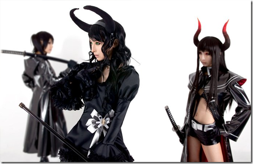black rock shooter cosplay - black rock shooter, dead master, and black gold saw