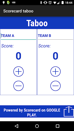 Scorecard Taboo