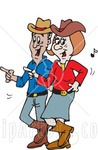 43159-Clipart-Illustration-Of-A-Happy-Couple-Line-Dancing-To-Country-Music