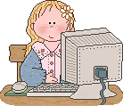 Flicka vid dator