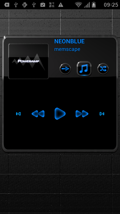 Poweramp Widget NEON BLUE Screen 2