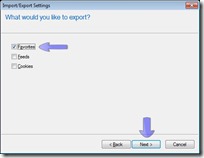 Exporting Internet Explorer Favourites 2