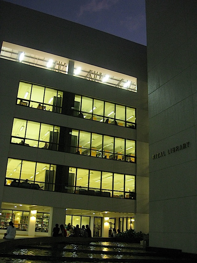Rizal Library in the early evening
