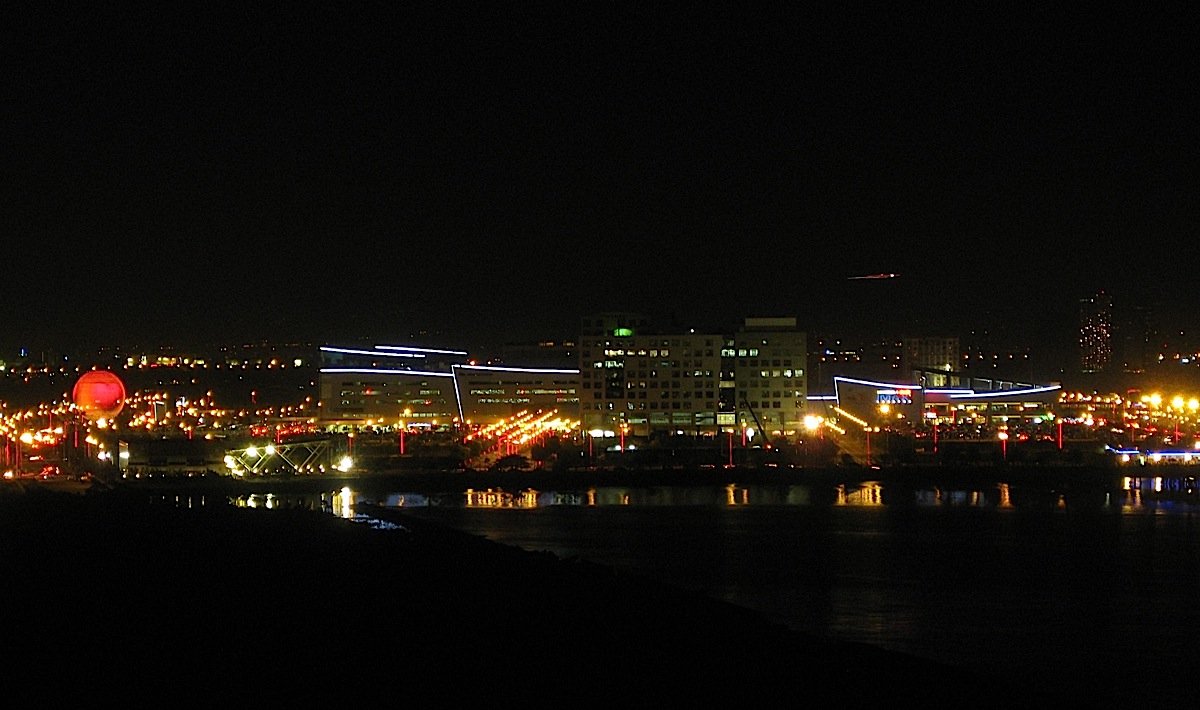 SM Mall of Asia at night seen from a distance