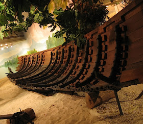 reconstructed balangay (wooden sailboat) at the Museum of the Filipino People