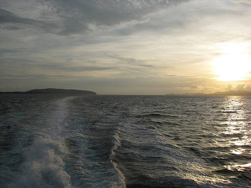 Corregidor Island from the back of the ferry during sunset