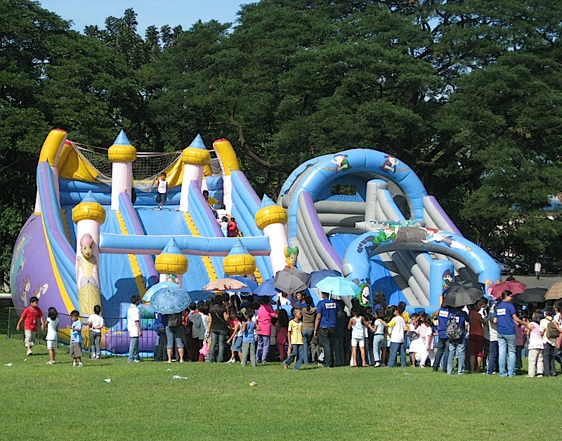 inflatable slides during the Lights for Hope Christmas outreach