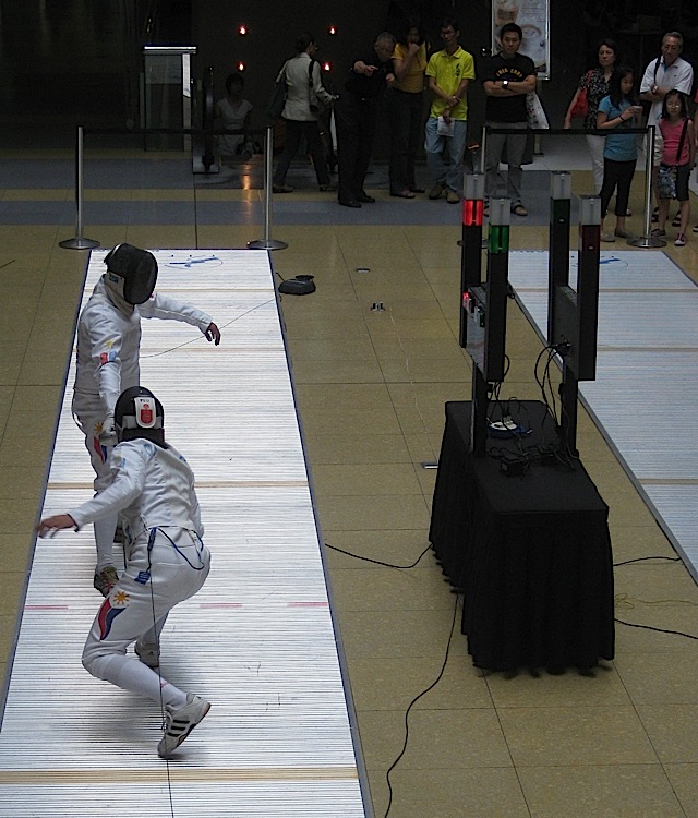 fencing competition in The Podium mall