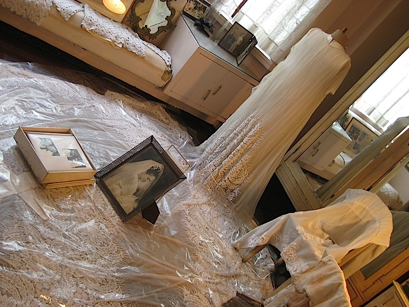 wedding gown on display in one of the bedrooms of the ancestral home of the Legarda clan