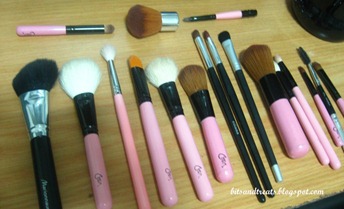 assorted makeup brushes before washing 2, by bitsandtreats
