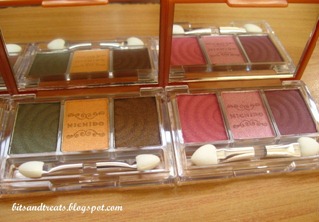 nichido stardust eyeshadow palettes in enchanted green and kiss of pink, by bitsandtreats