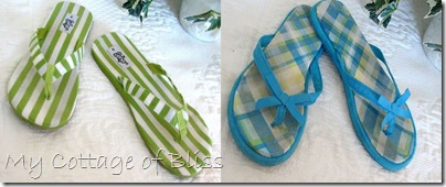 Green & blue flip flop collage