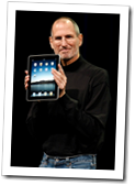 Steve Jobs showing the iPad.