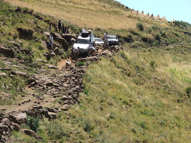 Rough terrain over the Lesotho Babboons pass