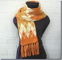 blazingneedles argyle style scarf in gold