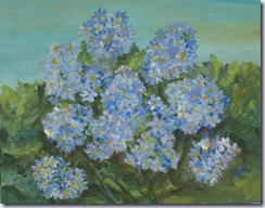 heronkate Blue Hydrangeas Original Painting