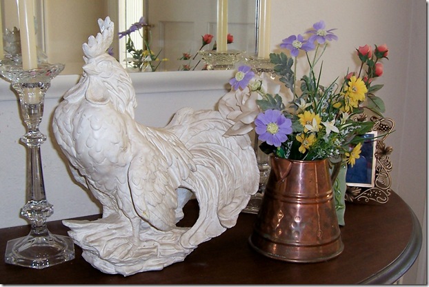 white shabby rooster 2