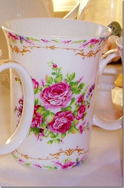 white floral mug