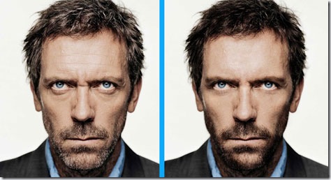House rejuvenecido por medio de retoque fotográfico con Photoshop: antes y después.
