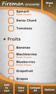 Free Download Fireman Diet Shopping List APK for PC