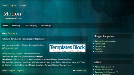free-premium-blogger-xml-template-motion-shiny-one-column-blue-widget-ready