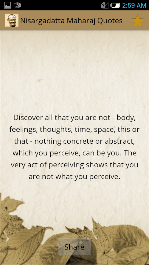 Android application Nisargadatta Maharaj Quotes screenshort