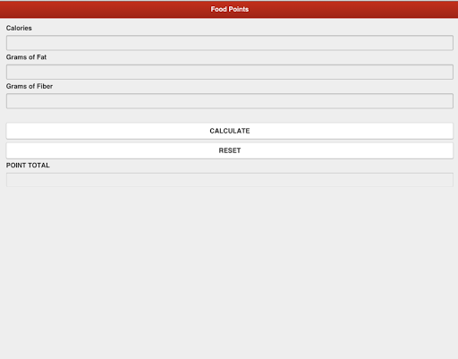 Food Point calculator