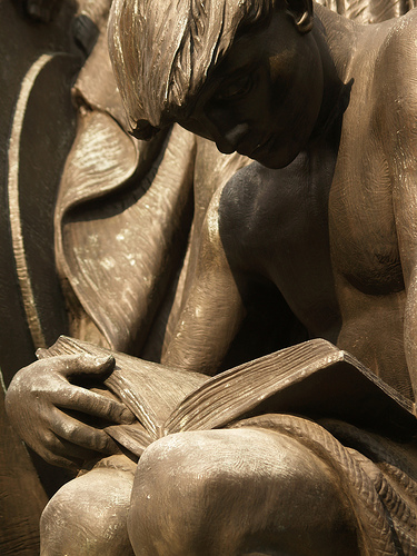 reading statue