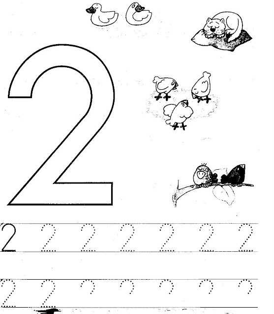 pics Numero 2 Para Colorear Y Repasar fichas de numeros para pintar y repasar