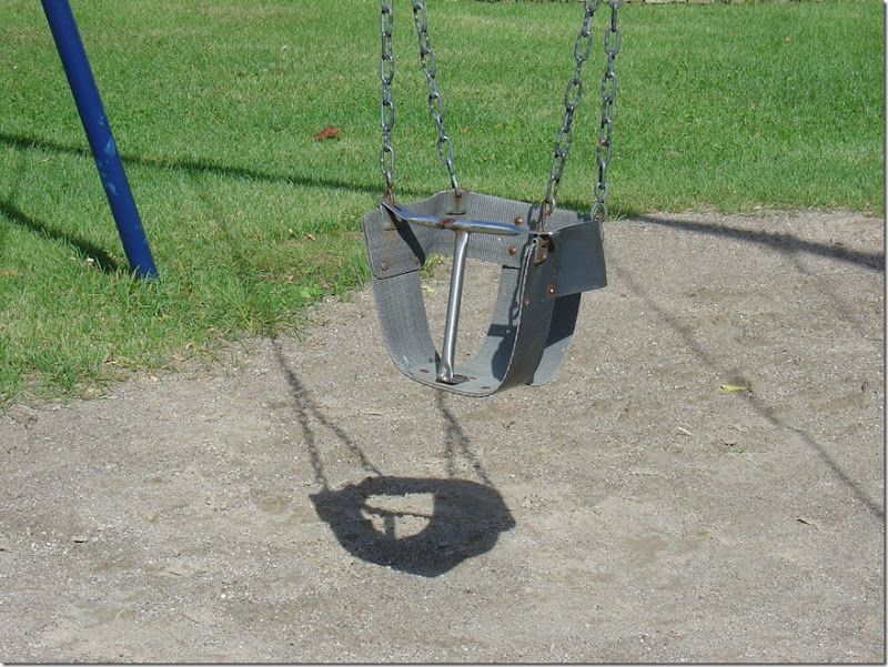 Scary child's swing