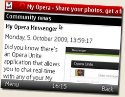 Nokia E71 Opera Mini screenshot