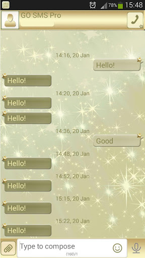 GO SMS Pro Yellow Stars